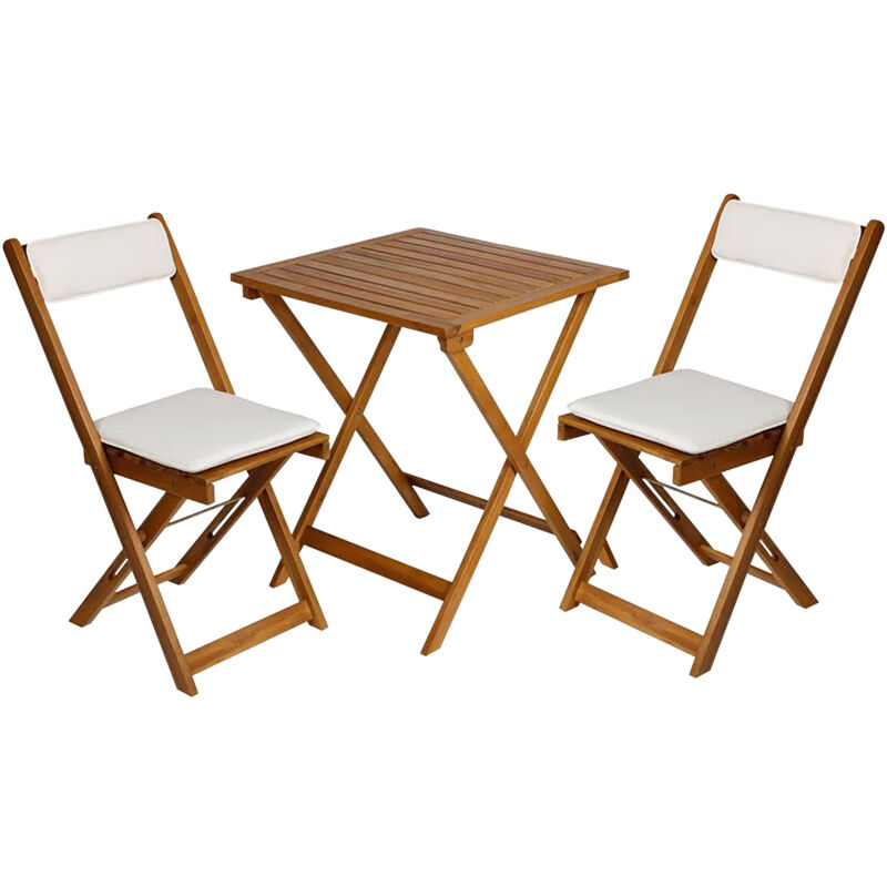 Ensemble pour balcon akazie, y compris 2 coussins d'assise et de dossier