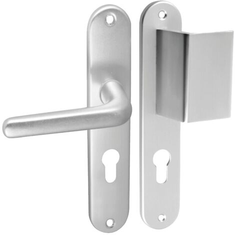 Ensemble pour portes palières sur grandes plaques en aluminium clé I