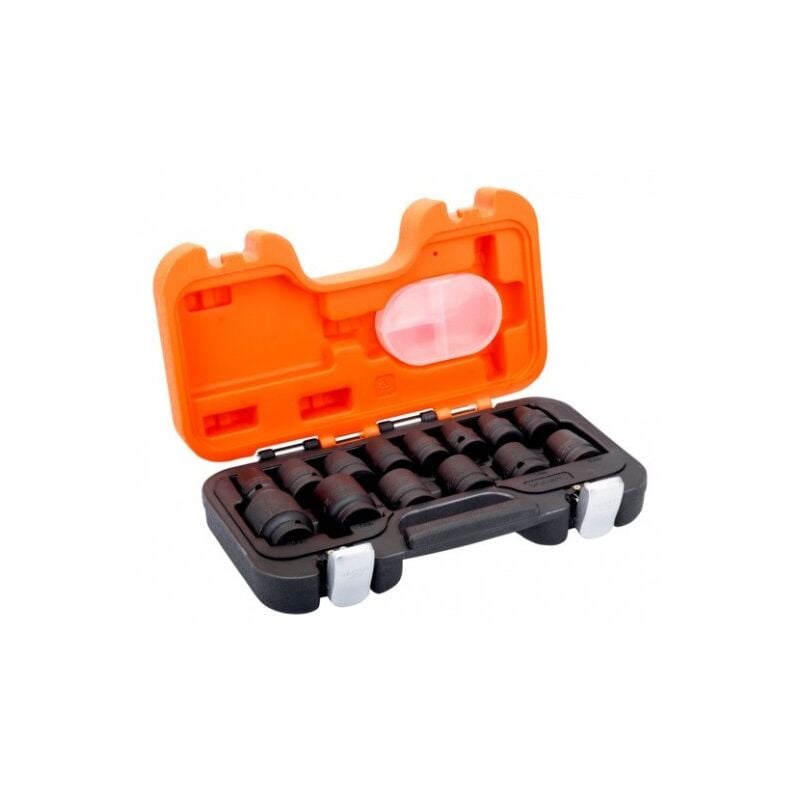 Jeu de douilles à choc 6 pans 1/2, dimensions métriques - 14 pièces - Bahco