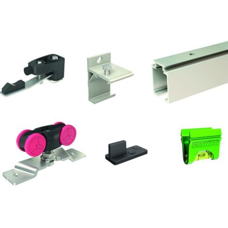Mantion – Ensemble rail de porte coulissante 3m avec 2 butées – Conception robuste pour installation facile – Pour bois dur et teck - 11213f