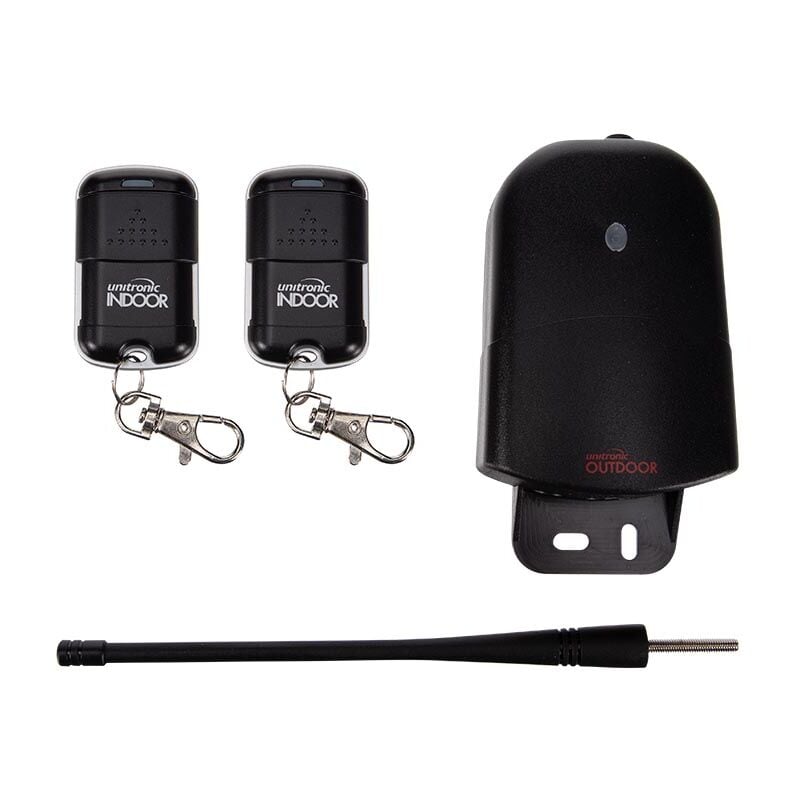 Perel - Ensemble de télécommandes sans fil à 2 canaux : 2 émetteurs & 1 récepteur, 433,92 MHz, économe en énergie, idéal pour une automatisation