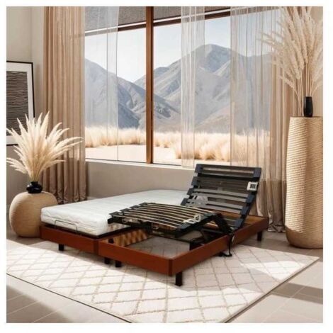 Ensemble relaxation Matelas + Sommier 2x80x200cm MERIDA - Cerisier - 14 cm - Ferme
