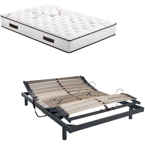 Ensemble relaxation S50 + Matelas Latex Louxor - 5 zones - 140x190 - Gris