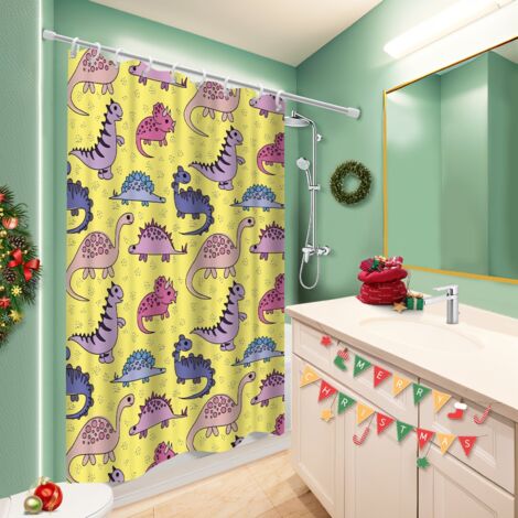 Ensemble rideau de douche polyester avec anneaux 180x180 À œillets renforcés protection douche pour cabine de douche