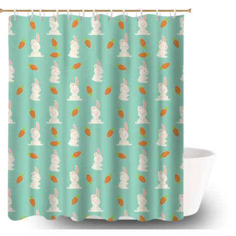 Ensemble rideau de douche polyester avec anneaux 180x180 antifongique bâche de douche pour votre chalet à la montagne