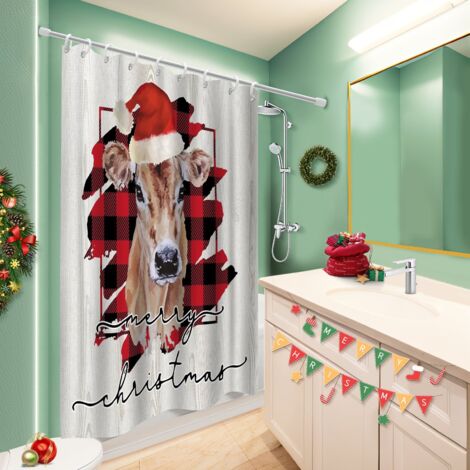 Ensemble rideau de douche polyester avec anneaux 180x180 avec 12 œillets cache baignoire pour un moment de détente absolue