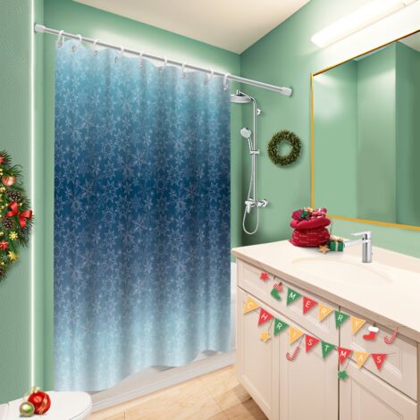 Ensemble rideau de douche polyester avec anneaux 180x180 avec motif rideau étanche pour salle de bain avec baignoire