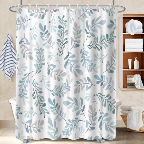 Ensemble rideau de douche polyester avec anneaux 180x180 cocooning bâche de douche pour adapté aux animaux domestiques