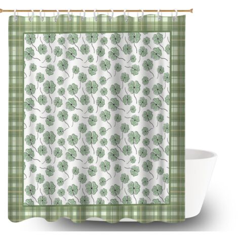 Ensemble rideau de douche polyester avec anneaux 180x180 Étanche séparation douche pour votre chalet à la montagne