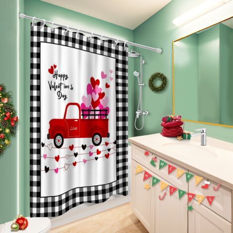 Ensemble rideau de douche polyester avec anneaux 180x180 Évasion bâche polyester douche pour une petite salle de bain