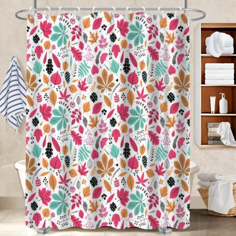 Ensemble rideau de douche polyester avec anneaux 180x180 lavable protection douche pour hôtel / airbnb