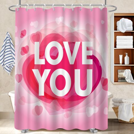 Ensemble rideau de douche polyester avec anneaux 180x180 lavable rideau séchage rapide pour éviter les moisissures dans une pièce humide