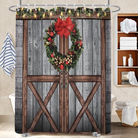 Ensemble rideau de douche polyester avec anneaux 180x180 lavable séparation douche pour un relooking rapide de sa salle de bain