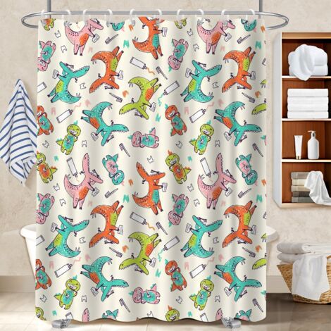 Ensemble rideau de douche polyester avec anneaux 180x180 léger housse de baignoire pour baignoire d’angle