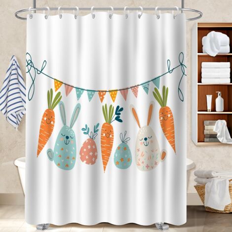Ensemble rideau de douche polyester avec anneaux 180x180 montage sans perçage bâche polyester douche pour salon de coiffure