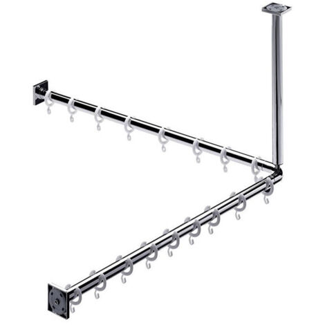 Ensemble rideau de douche SYSTEM 2 800mm chromé