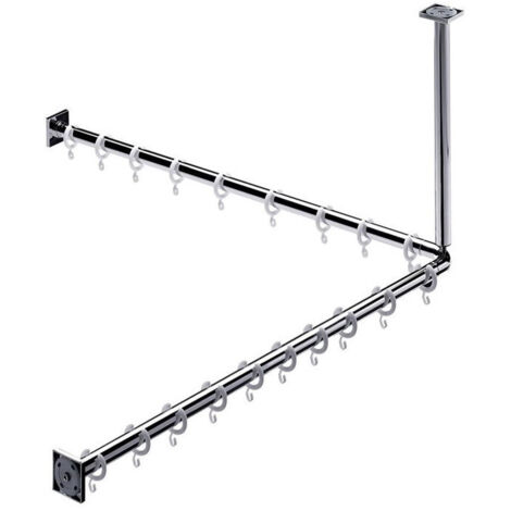 Ensemble rideau de douche SYSTEM 2 900mm chromé