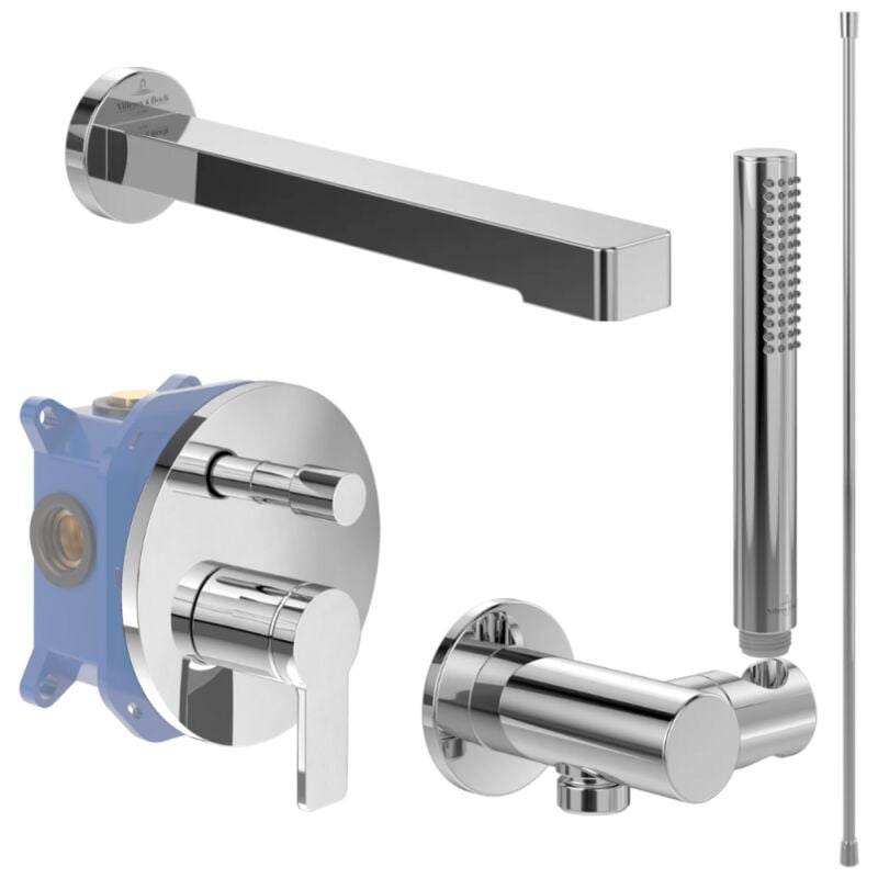 Ensemble robinet bain encastré villeroy et boch Architectura chrome