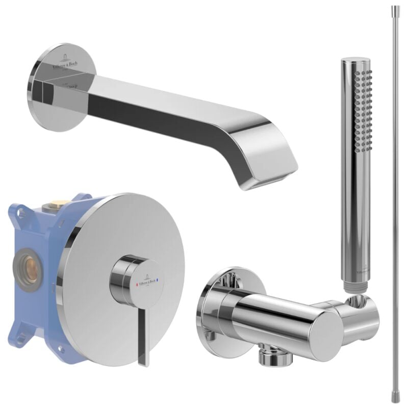 Ensemble robinet bain encastré villeroy et boch Dawn chrome