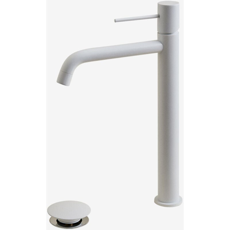 Ensemble robinet d'évier et robinet de vidange en laiton pour évier de type Orveta Click-Clack Sklum Blanc ↑30 cm