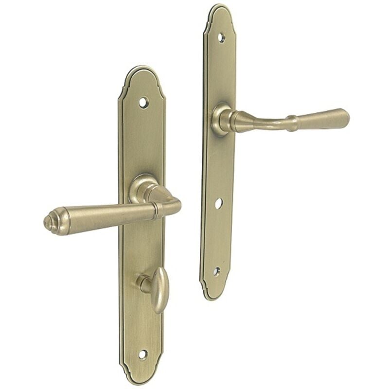 Ensemble rustique sur plaque finition laiton patiné Namur condamnation Bouvet