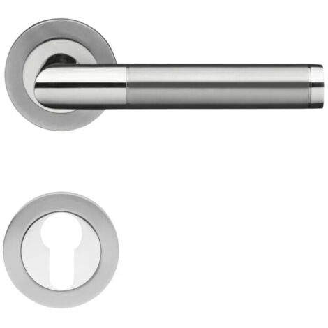 ENSEMBLE S/ROSACES RIO STEEL CLE I INOX POLI/SATINE