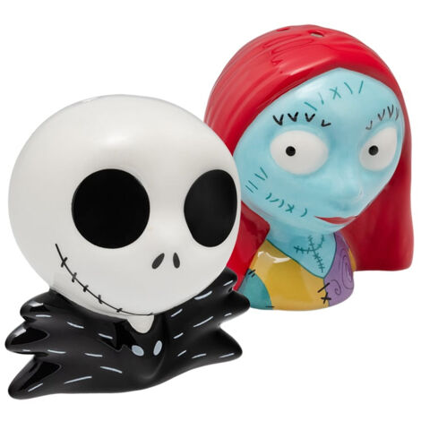 ENSEMBLE SALIÈRE ET POIVRIÈRE JACK SKELLINGTON ET SALLY SOUS LICENCE OFFICIELLE DISNEY POUR CUISINE ET DÉCORATION D'INTÉRIEUR, C