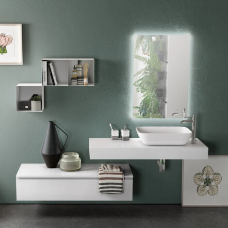 Ensemble salle de bain 4 pièces YOKA blanc/blanc