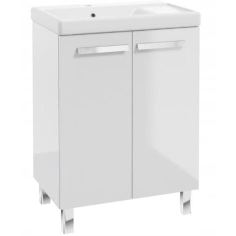 Ensemble salle de bain : meuble vasque 80x60 + robinet, siphon, bouchon clic-clac Bonita