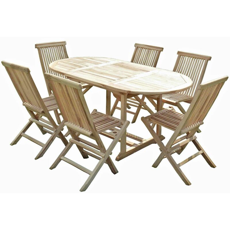 Ensemble Salon De Jardin En Teck Solo 6 Chaises Mjeejsolsc06