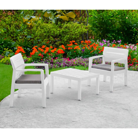 Ensemble Salon de Jardin - Petit Salon Extérieur Blanc
