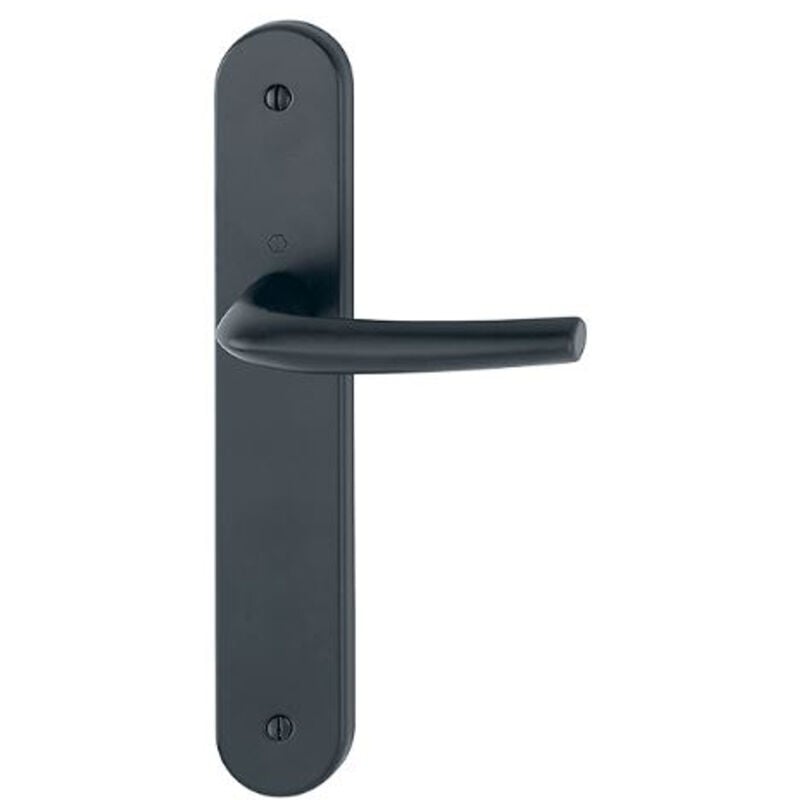 Hoppe - Ensemble aluminium embouti San Diégo entraxe 195 mm noir mat bec-de-cane