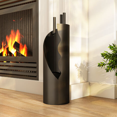 Serviteur Cheminée 4 Pcs En Métal, Accessoires Cheminée