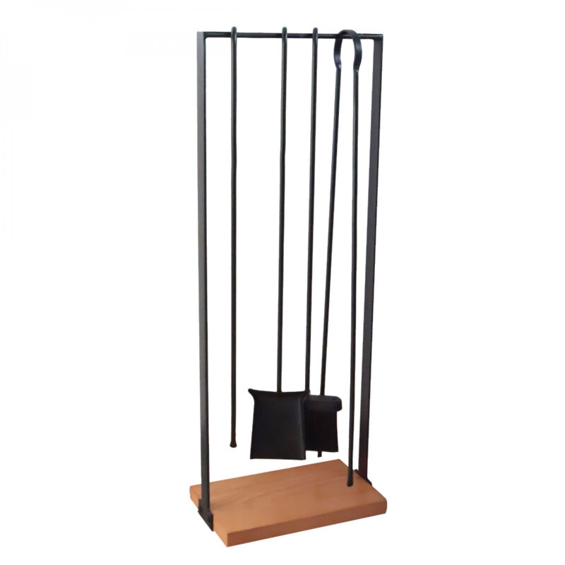 Linxor - Ensemble serviteur de cheminée - 4 pièces - Noir