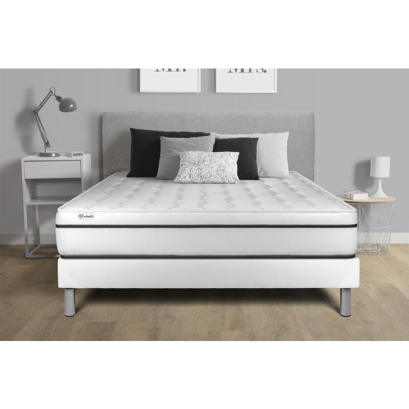 Vitalit - Ensemble matelas sommier vital spa 180 x 200 - Couleur: Blanc