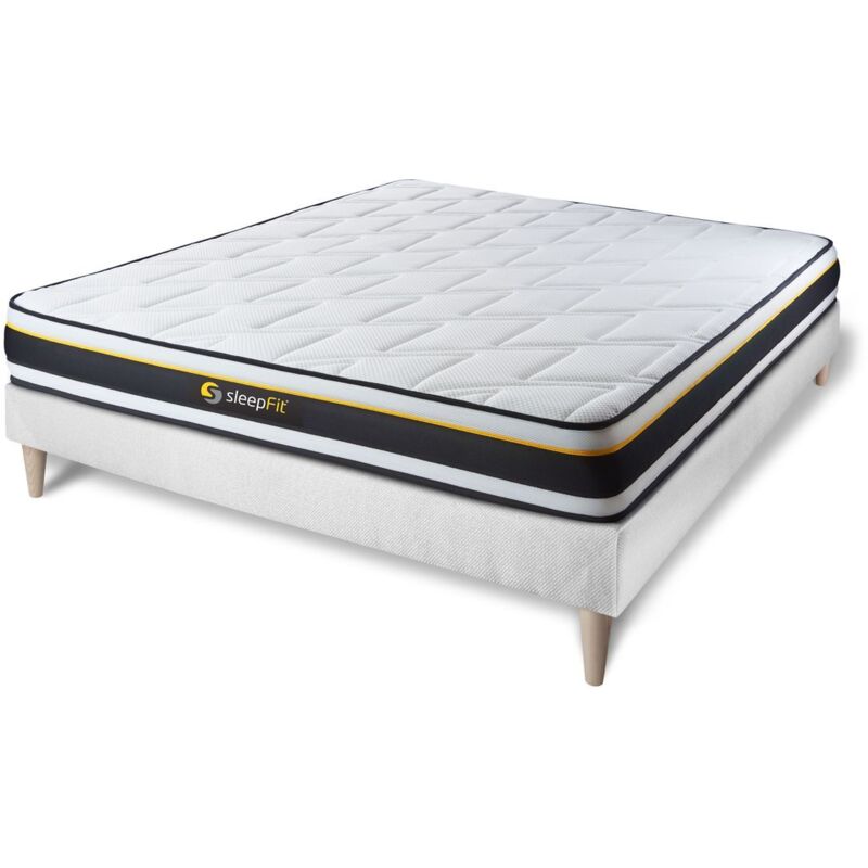 Ensemble matelas sommier Soft 160 x 200 cm - Couleur : Blanc