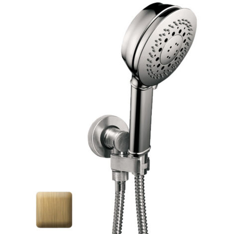 Ensemble sortie murale avec support orientable, flexible 150, douchette CLASSIC 3 jets Bronze - Bossini C17003C022