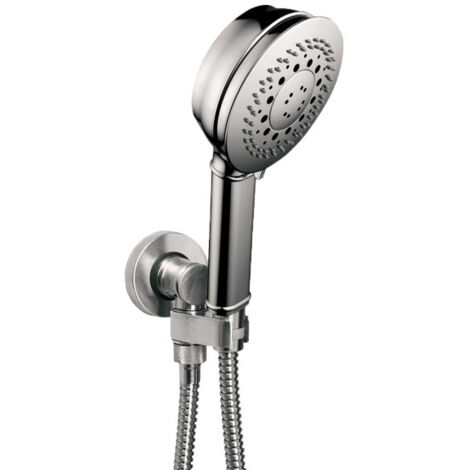 Ensemble sortie murale avec support orientable, flexible 150, douchette CLASSIC 3 jets Chromé - Bossini C17003C030