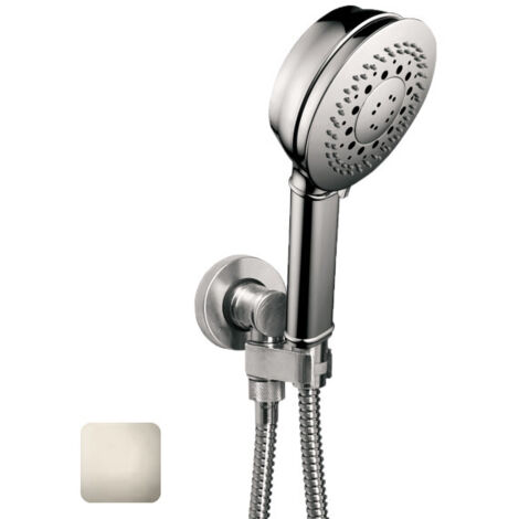 Ensemble sortie murale avec support orientable, flexible 150, douchette CLASSIC 3 jets Nickel brillant - Bossini C17003C095