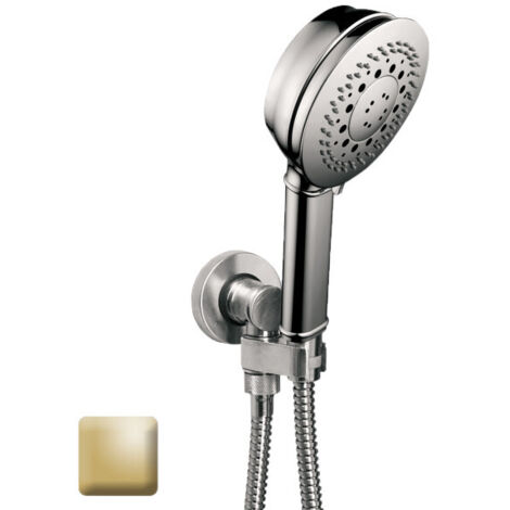 Ensemble sortie murale avec support orientable, flexible 150, douchette CLASSIC 3 jets Or - Bossini C17003C021