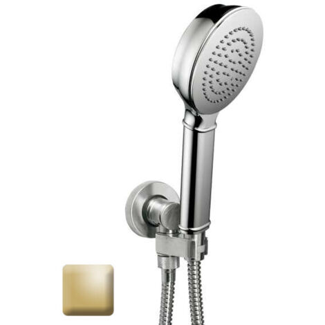 Ensemble sortie murale avec support orientable, flexible 150, douchette CLASSIC Or - Bossini C17002C021