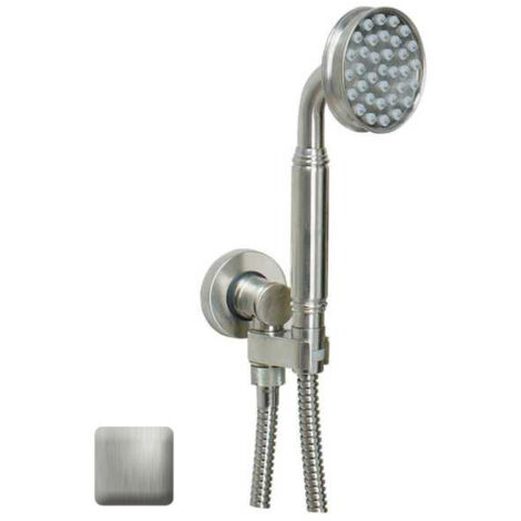 Ensemble sortie murale avec support orientable, flexible 150, douchette Liberty-Gom Nickel satiné - Bossini C17001C094