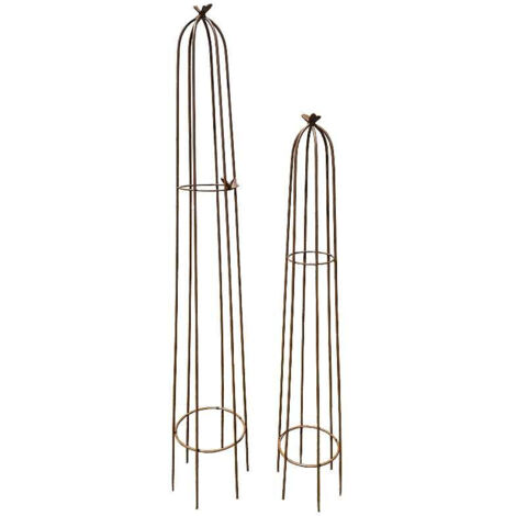 Ensemble support plantes papillons 28x28x170cm