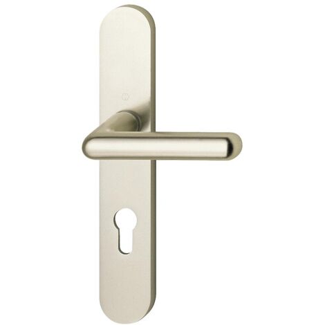 Ensemble sur grande plaque en aluminium anodisé - Ton champagne - CORTINA clé I - HOPPE
