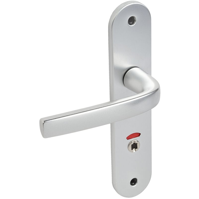 Ensemble sur plaques Logio entraxe 195mm type condamnation à voyant finition argent Vachette 200813