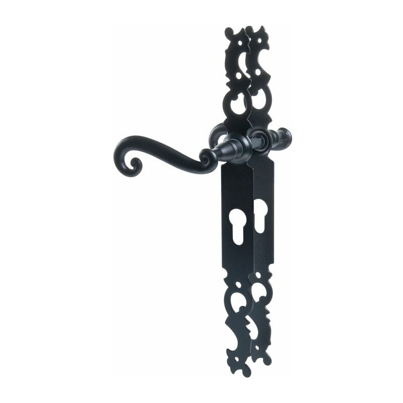 Poignée de porte d'entrée - Indre Brionne Noir - Clé i - 195 mm