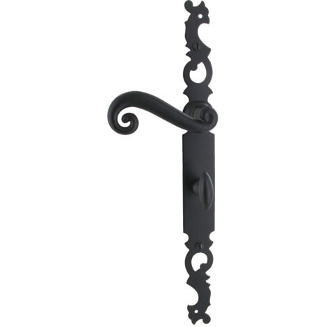 Ensemble sur plaque de style Cévennes entraxe 195mm bec de cane condamnation droite noir - BRIONNE - V.1010743NR