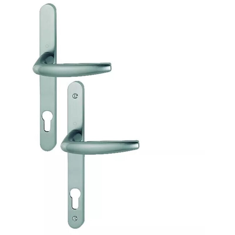 Ensemble sur plaques étroites ATLANTAC8 aspect inox - Section carré : 8 mm - Épaisseur de porte : 58/67 mm - Fonction : clé i plaque étroite