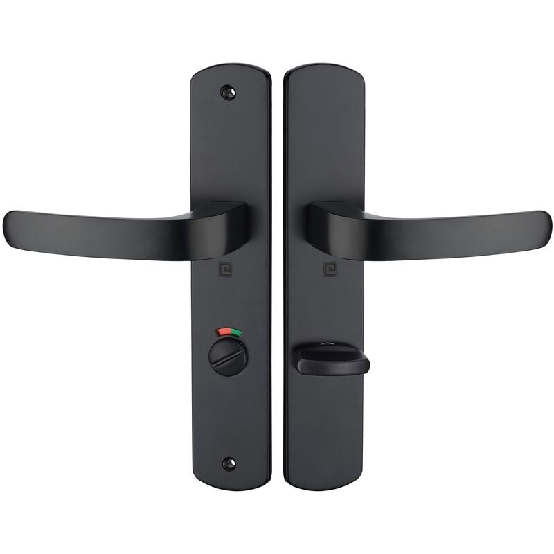 Ensemble sur plaque elfe entraxe 195mm condamnation à voyant noir mat Heracles B-ELFE-18