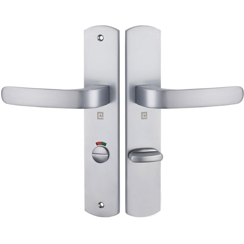 Heracles - Ensemble sur plaque elfe entraxe 195mm condamnation à voyant chromé mat B-ELFE-17